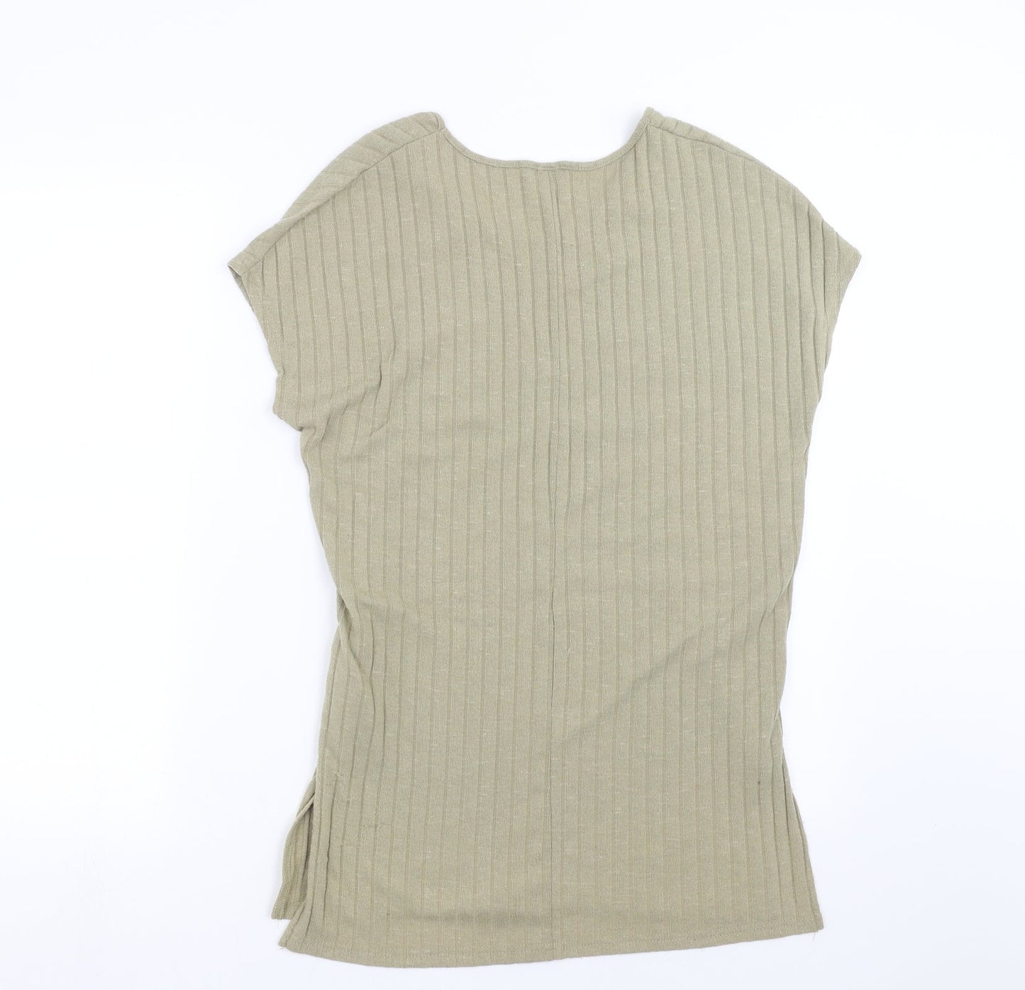 Topshop Womens Green Striped Knit Pullover Jumper Size 8