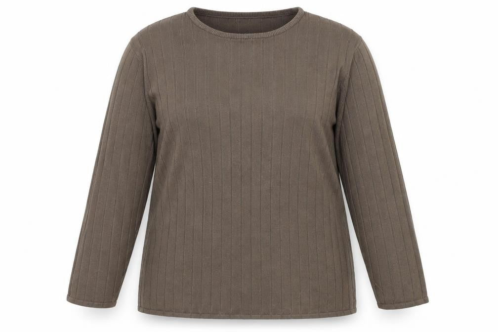 exceptional woman Womens Brown Striped Knit Pullover Jumper Size 12