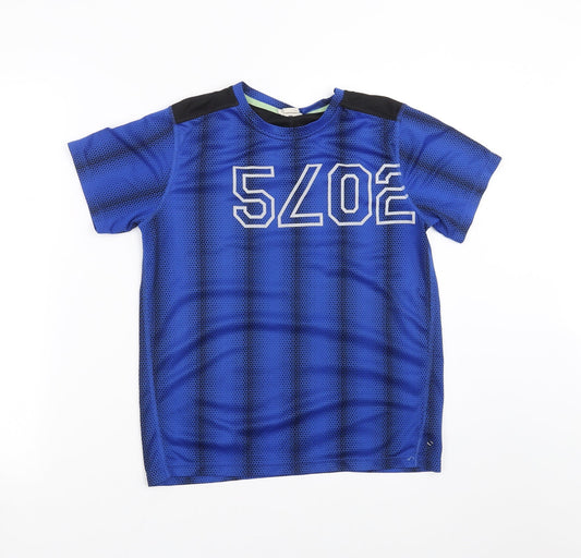 H&M Boys Blue Geometric  Basic T-Shirt Size 12-13 Years