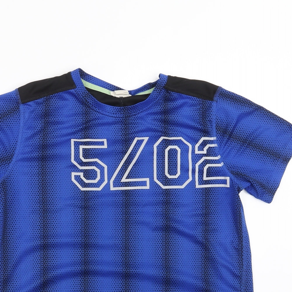 H&M Boys Blue Geometric  Basic T-Shirt Size 12-13 Years