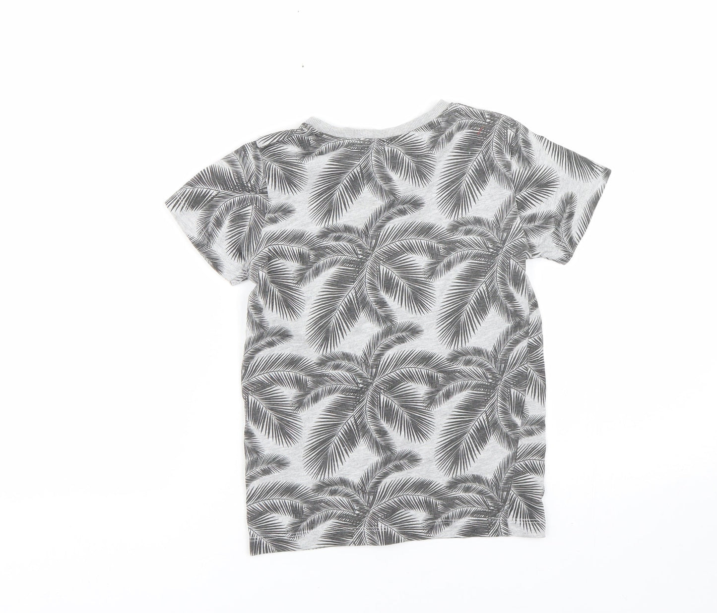 Matalan Girls Grey Floral  Basic T-Shirt Size 6 Years