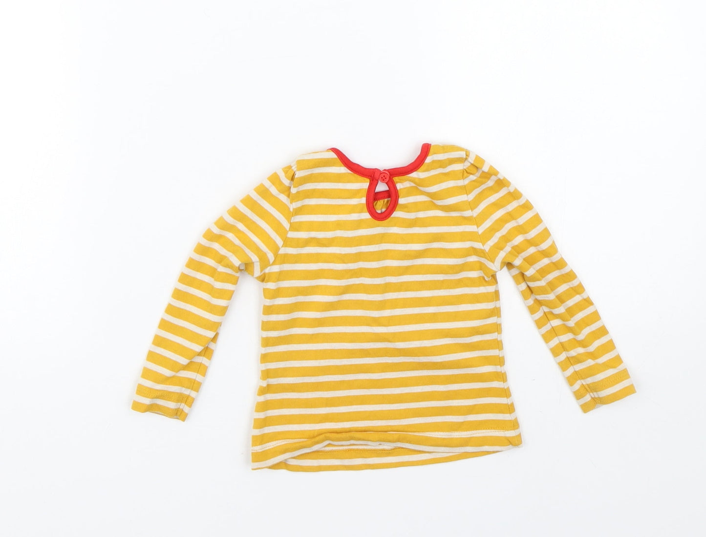 Mini Club Girls Yellow Striped  Basic T-Shirt Size 6-9 Months