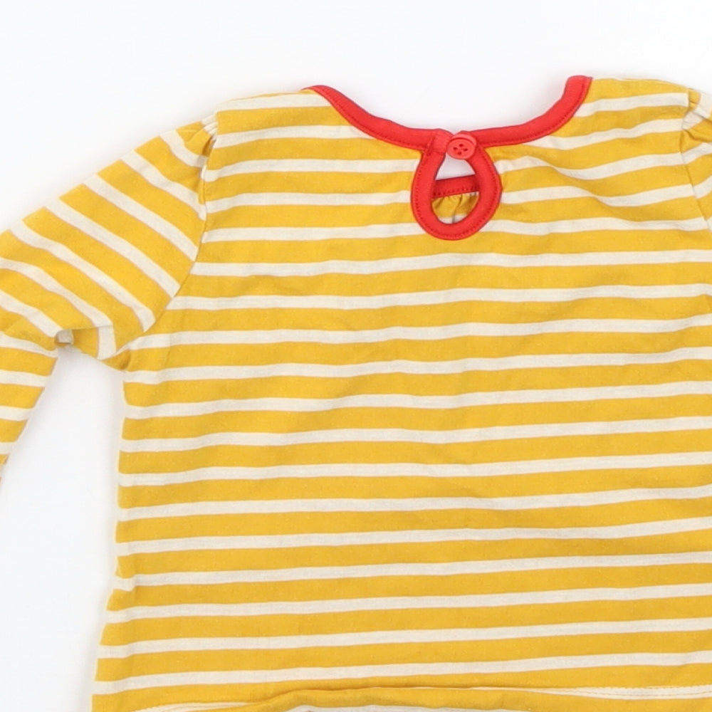 Mini Club Girls Yellow Striped  Basic T-Shirt Size 6-9 Months