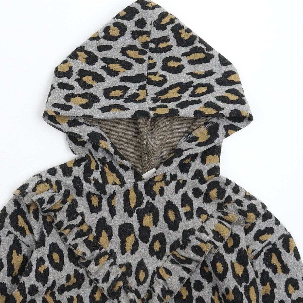 Matalan Girls Multicoloured Animal Print  Pullover Hoodie Size 7 Years