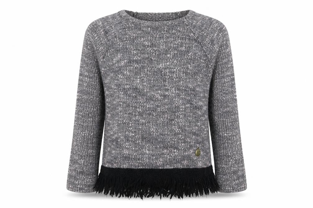 Jainco Girls Grey  Knit Pullover Jumper Size 9-10 Years