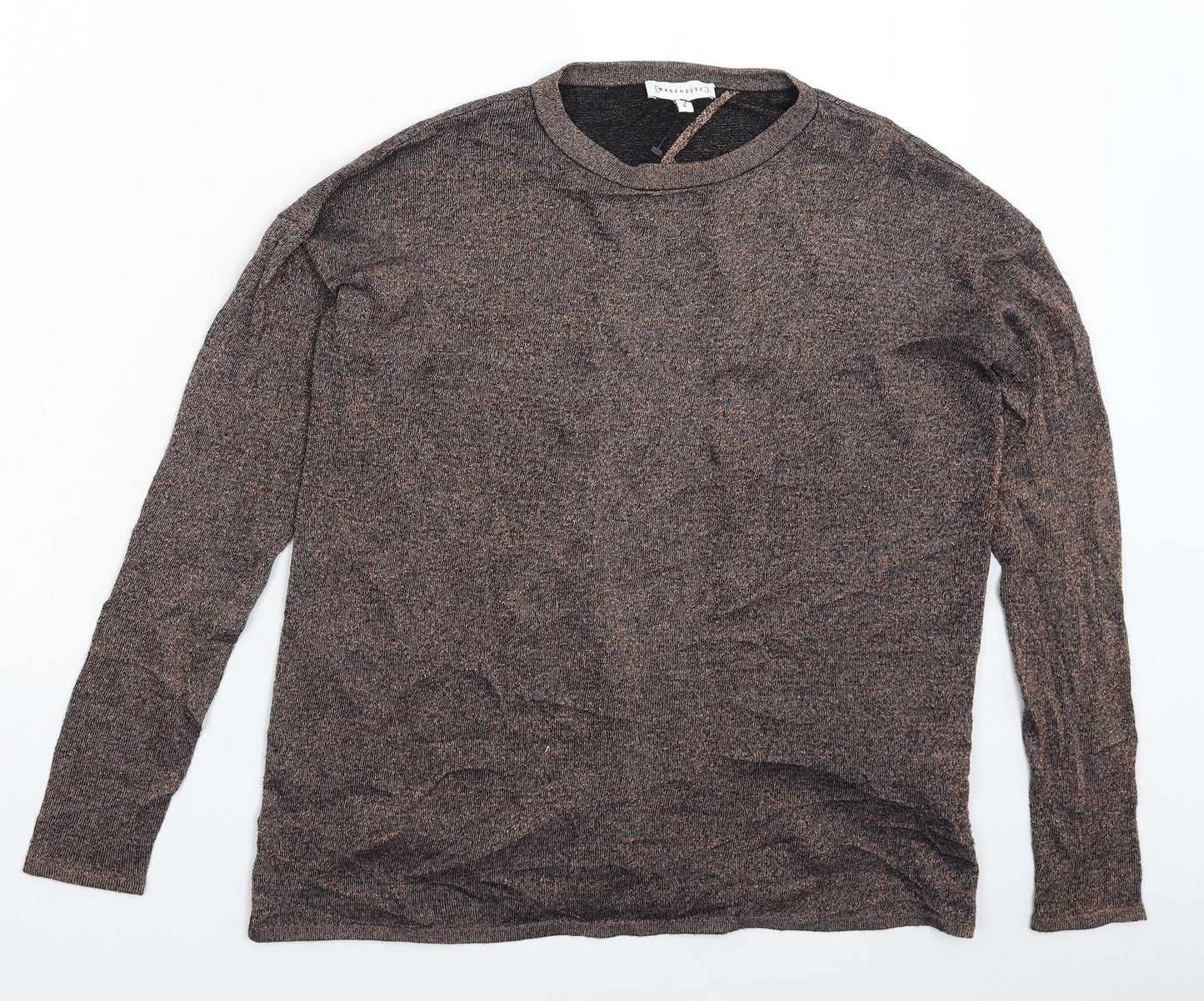 Warehouse Womens Silver  Knit Pullover Jumper Size 8