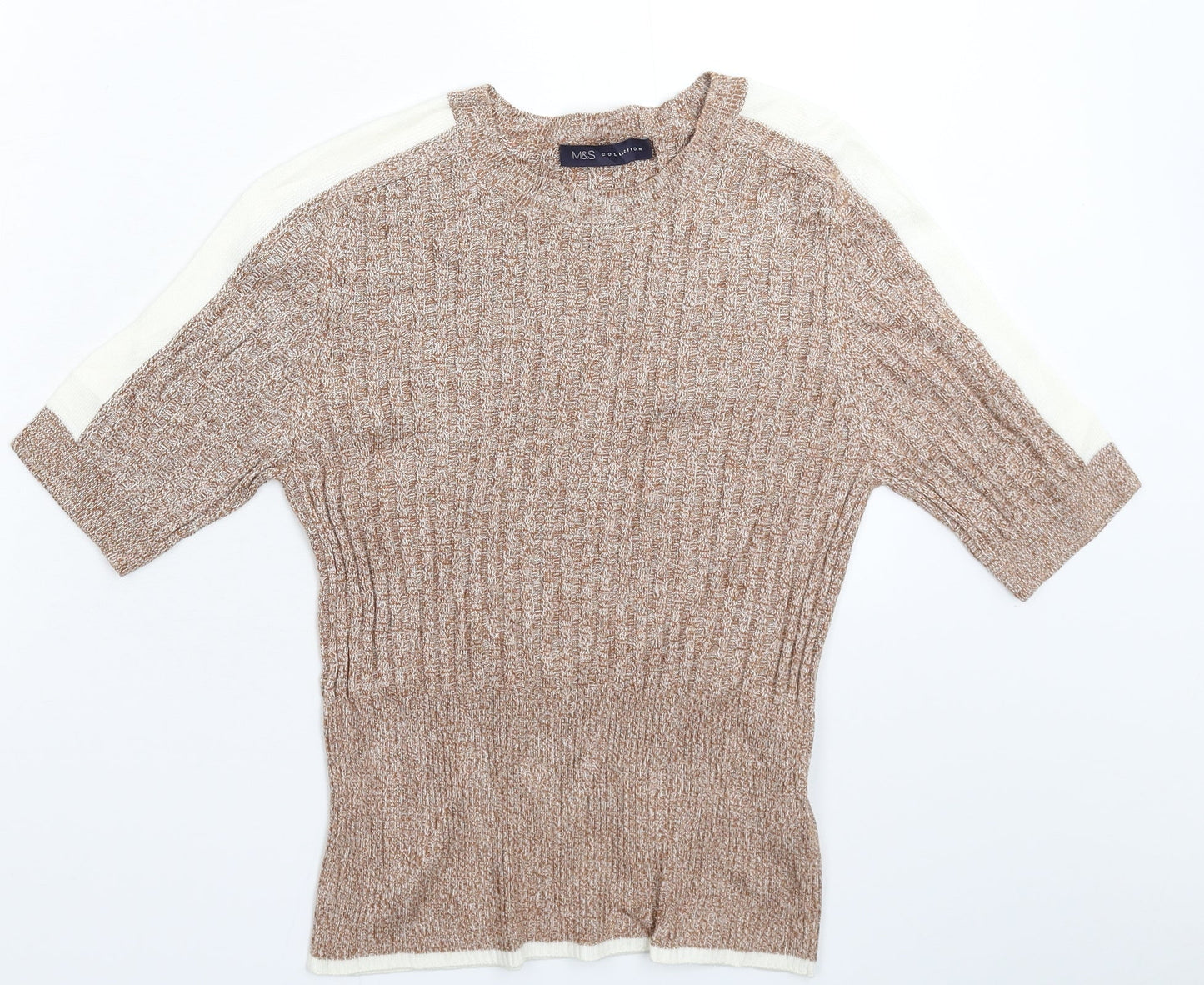 Marks and Spencer Womens Beige  Knit Pullover Jumper Size 12