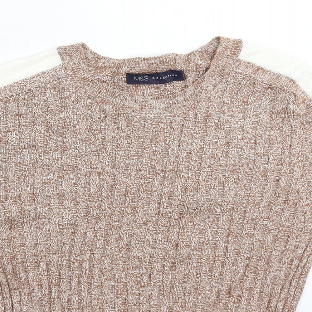 Marks and Spencer Womens Beige  Knit Pullover Jumper Size 12
