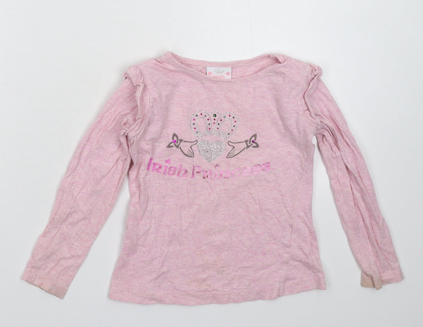 Irish Princess Girls Pink   Basic T-Shirt Size 3-4 Years