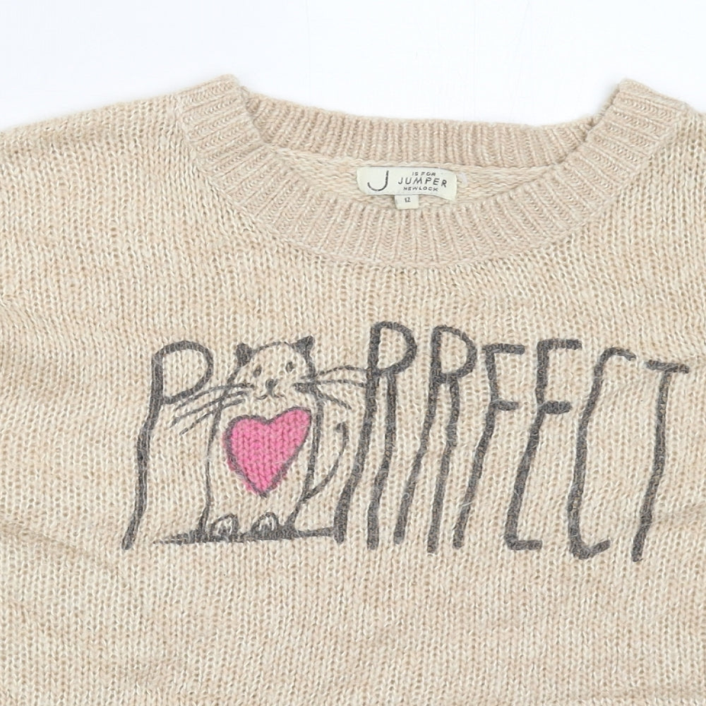 New Look Womens Beige  Knit Pullover Jumper Size 12  - Oversized