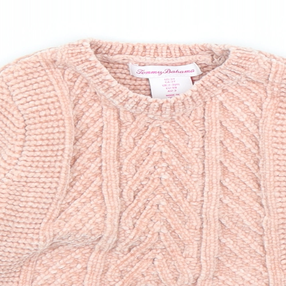 Tommy Bahama Girls Pink   Pullover Jumper Size 2-3 Years