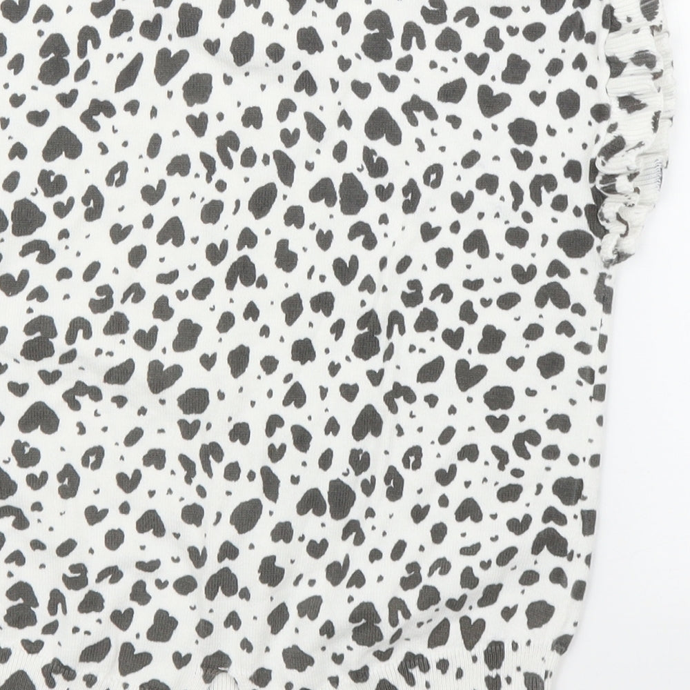 NEXT Girls White Animal Print  Pullover Jumper Size 9 Years  - Leopard print