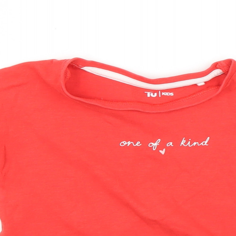 TU Girls Red   Basic T-Shirt Size 2 Years