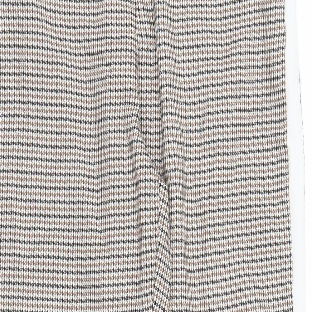 ASOS Womens Brown Houndstooth  Capri Trousers Size 10 L24 in