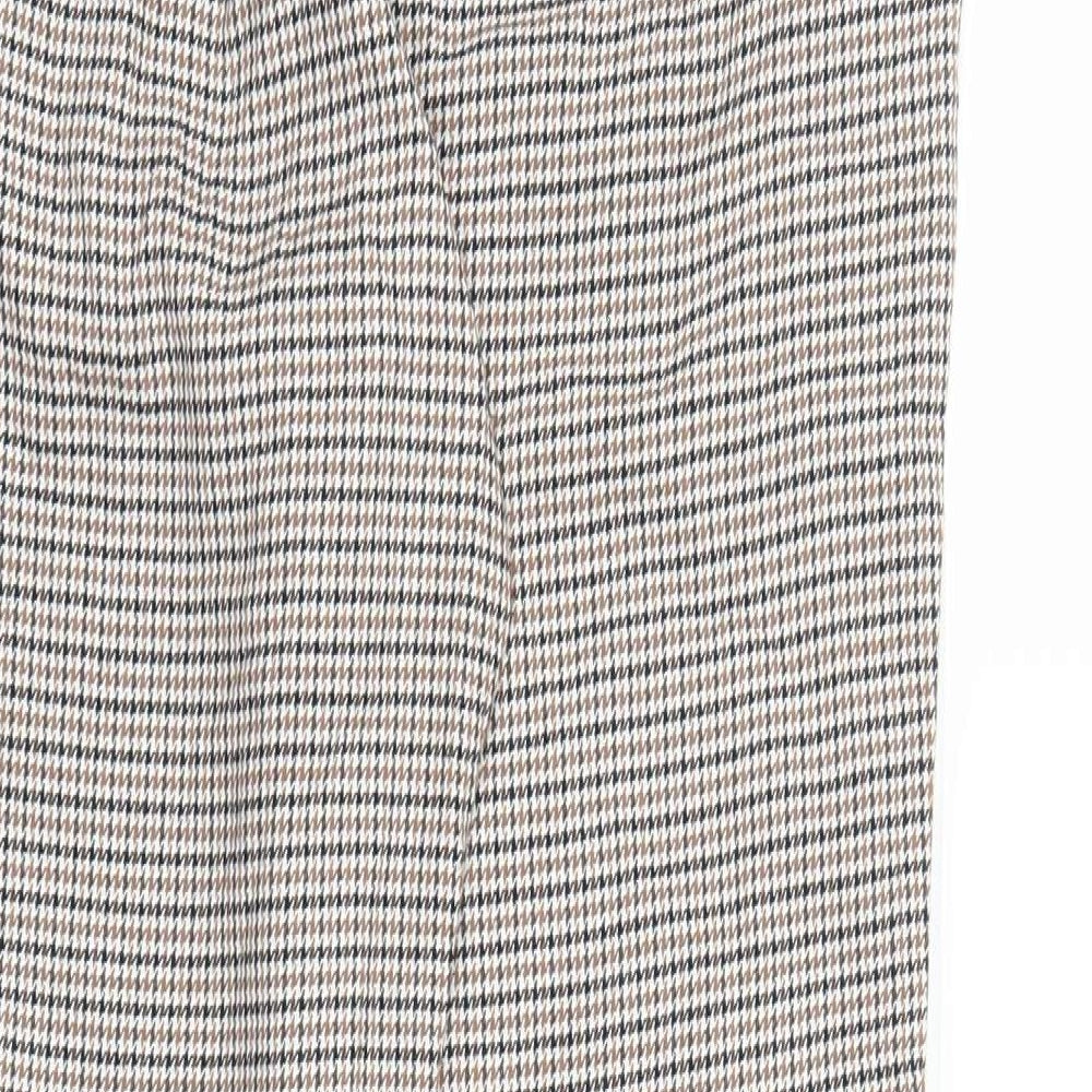 ASOS Womens Brown Houndstooth  Capri Trousers Size 10 L24 in