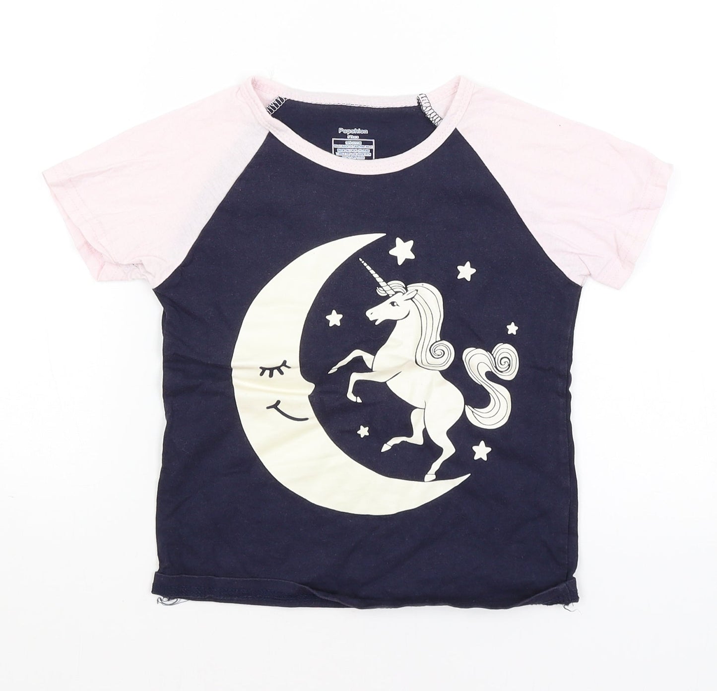 Popshion Girls Blue   Basic T-Shirt Size 5 Years