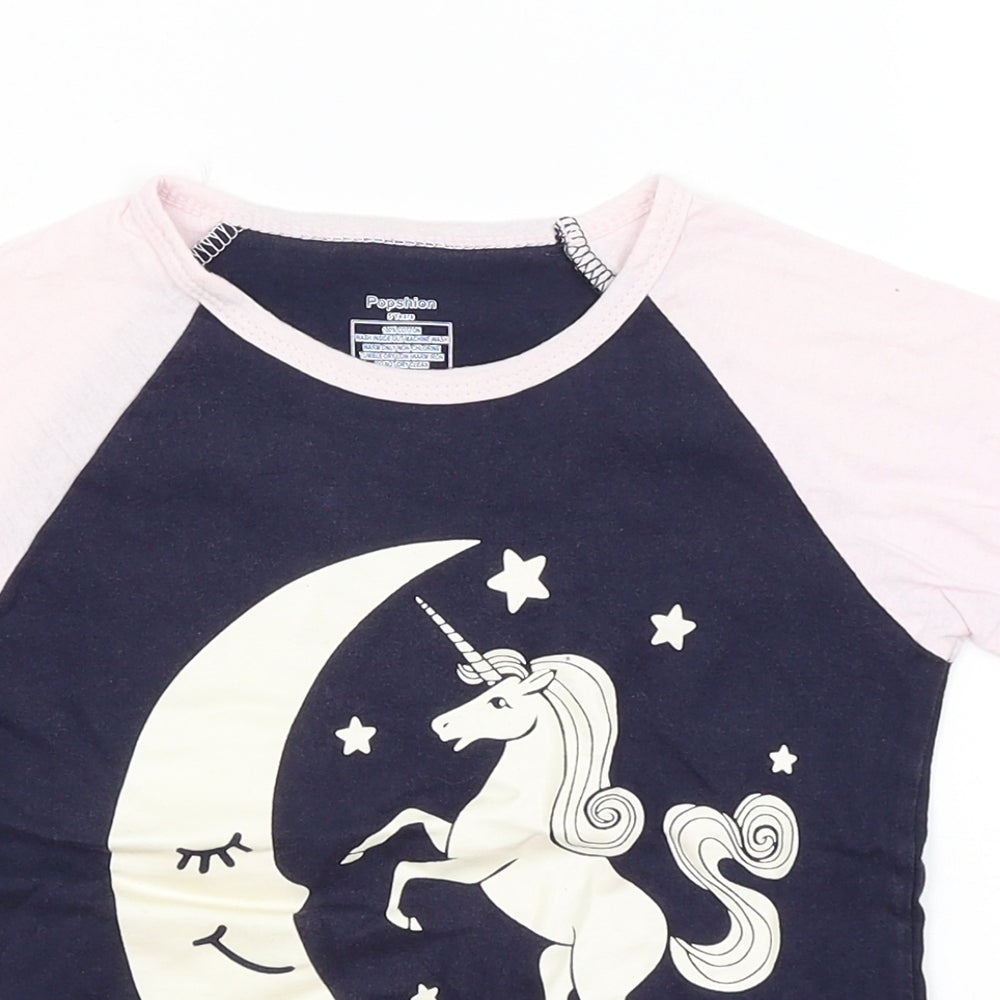 Popshion Girls Blue   Basic T-Shirt Size 5 Years