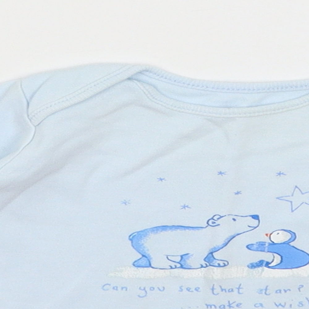 George Baby Blue   Basic T-Shirt Size 0-3 Months  - Make A Wish