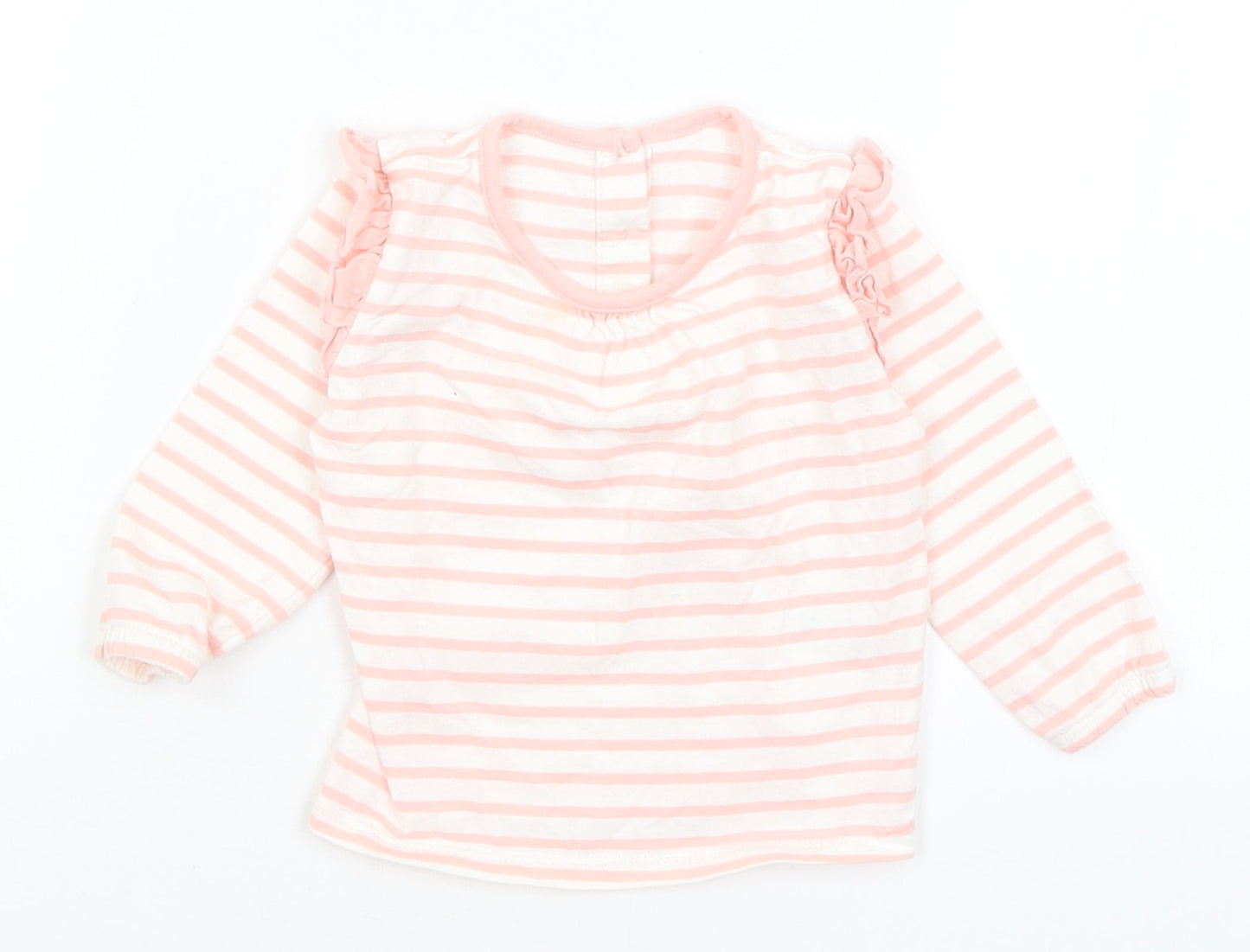 Matalan Baby Pink Striped  Basic T-Shirt Size 6-9 Months