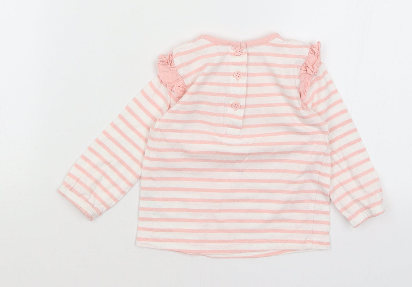 Matalan Baby Pink Striped  Basic T-Shirt Size 6-9 Months