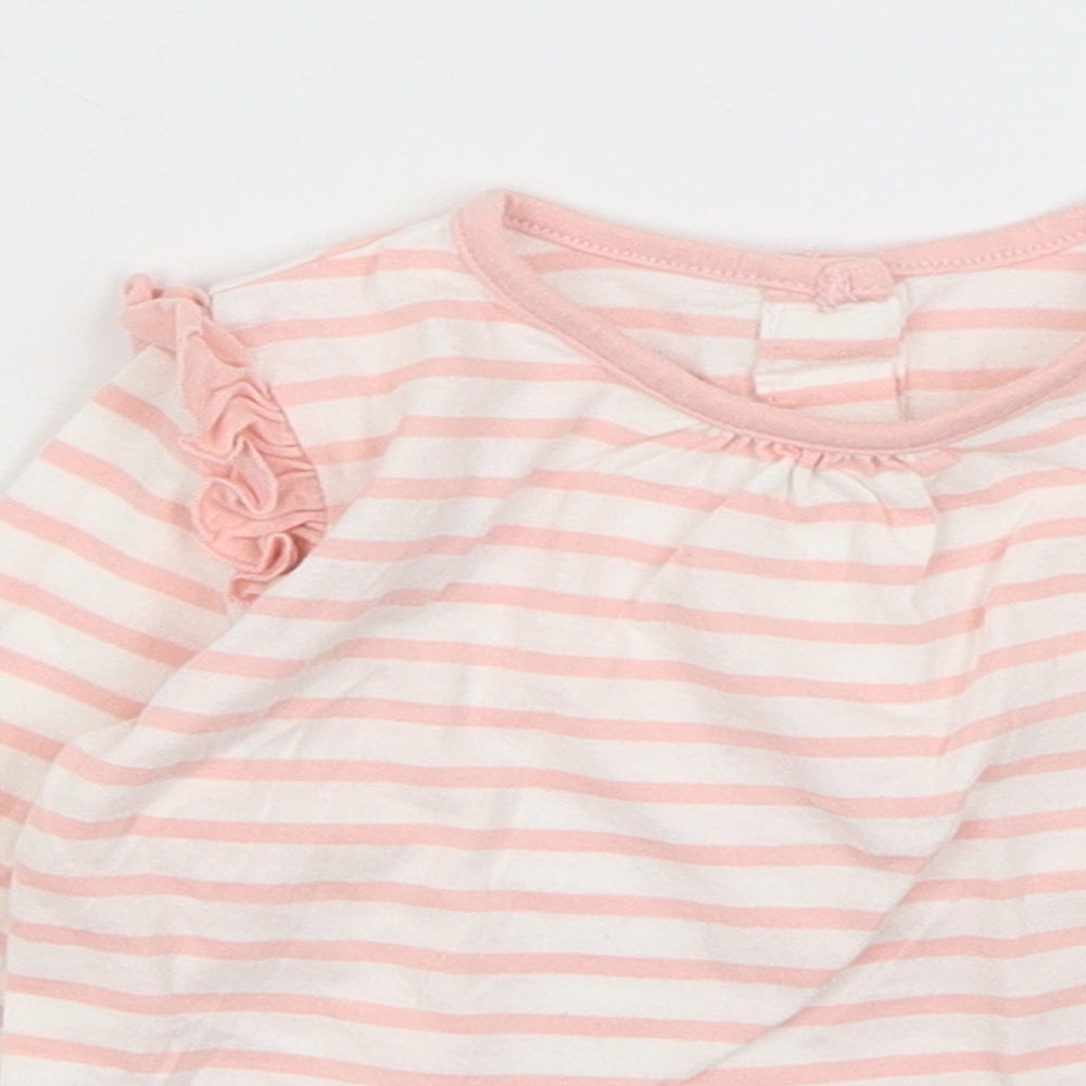 Matalan Baby Pink Striped  Basic T-Shirt Size 6-9 Months