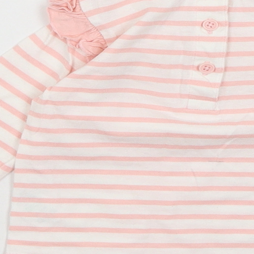 Matalan Baby Pink Striped  Basic T-Shirt Size 6-9 Months
