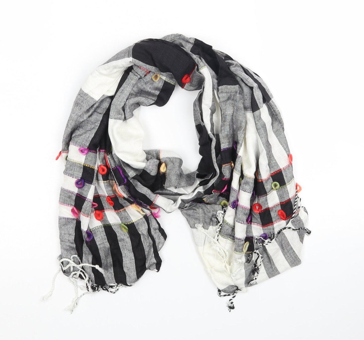 Preworn Womens Black Check   Scarf