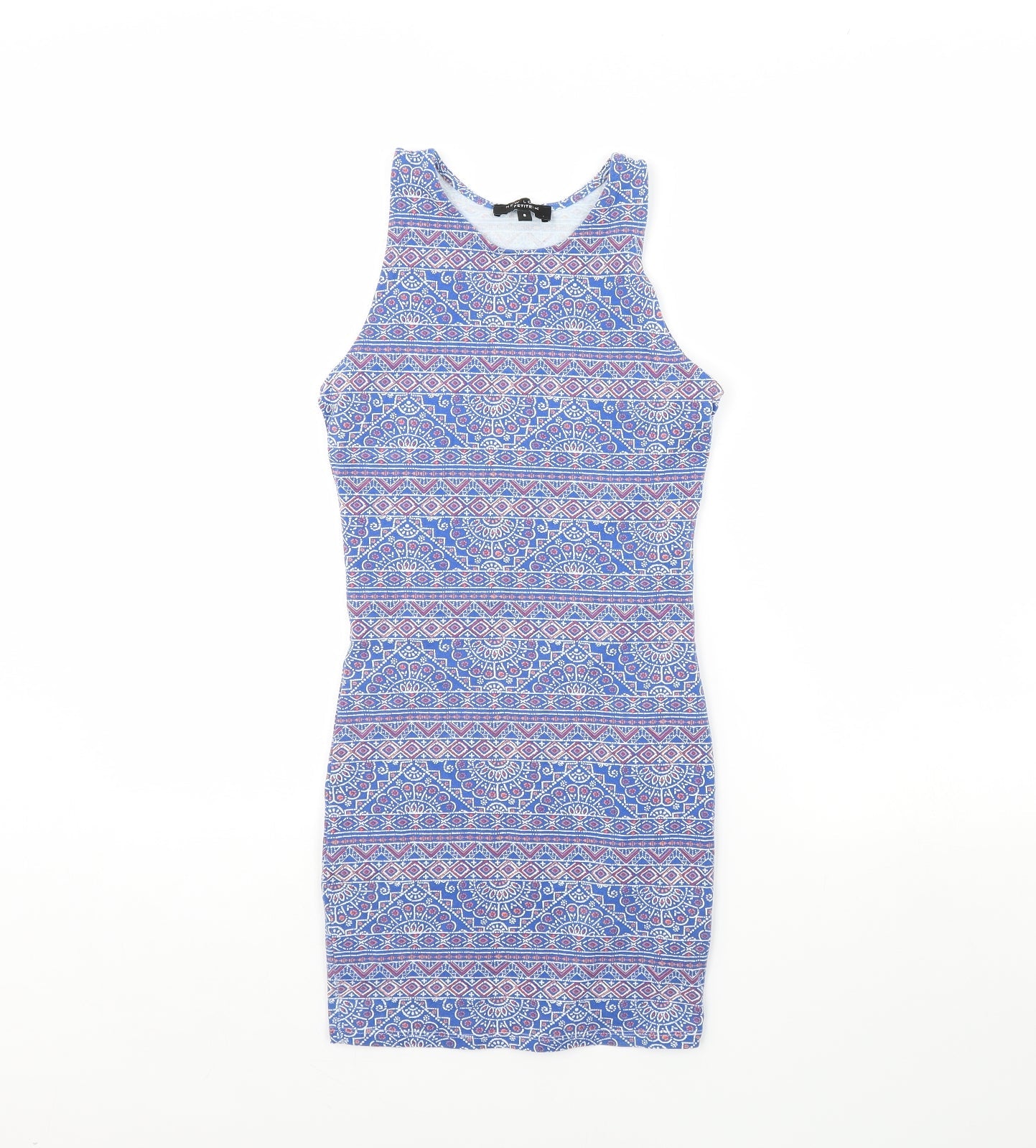 New Look Womens Blue Fair Isle  Mini  Size 8