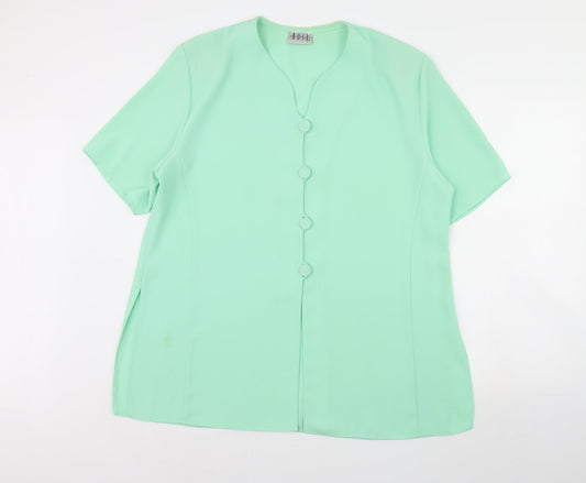 Gypsy Rose Womens Green   Basic Blouse Size 20  - Shoulder Pads