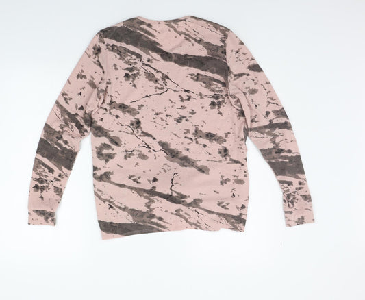 Preworn Womens Pink Geometric  Pullover Hoodie Size 14