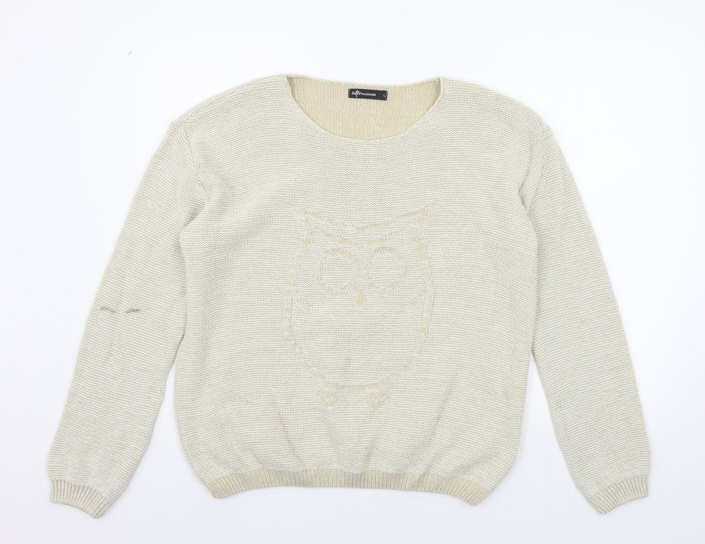 internationale Womens Beige   Pullover Jumper Size L