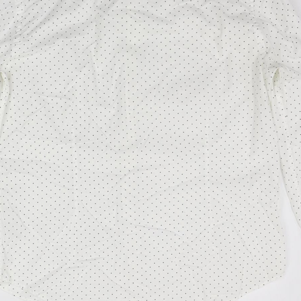 Burton menswear Mens White Geometric   Button-Up Size M