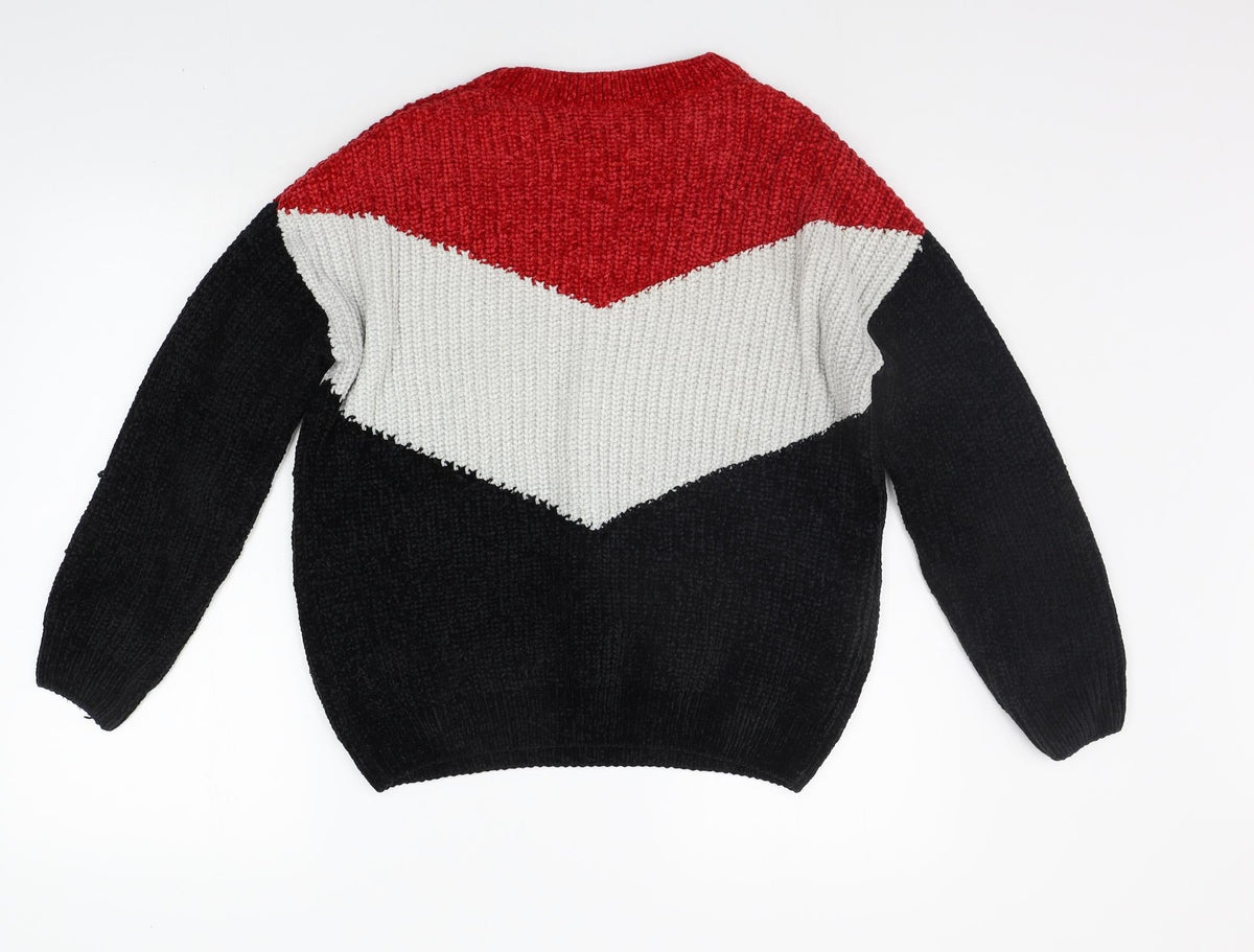 Back view of Primark women’s black floral jumper, size XS, - mickey mouse