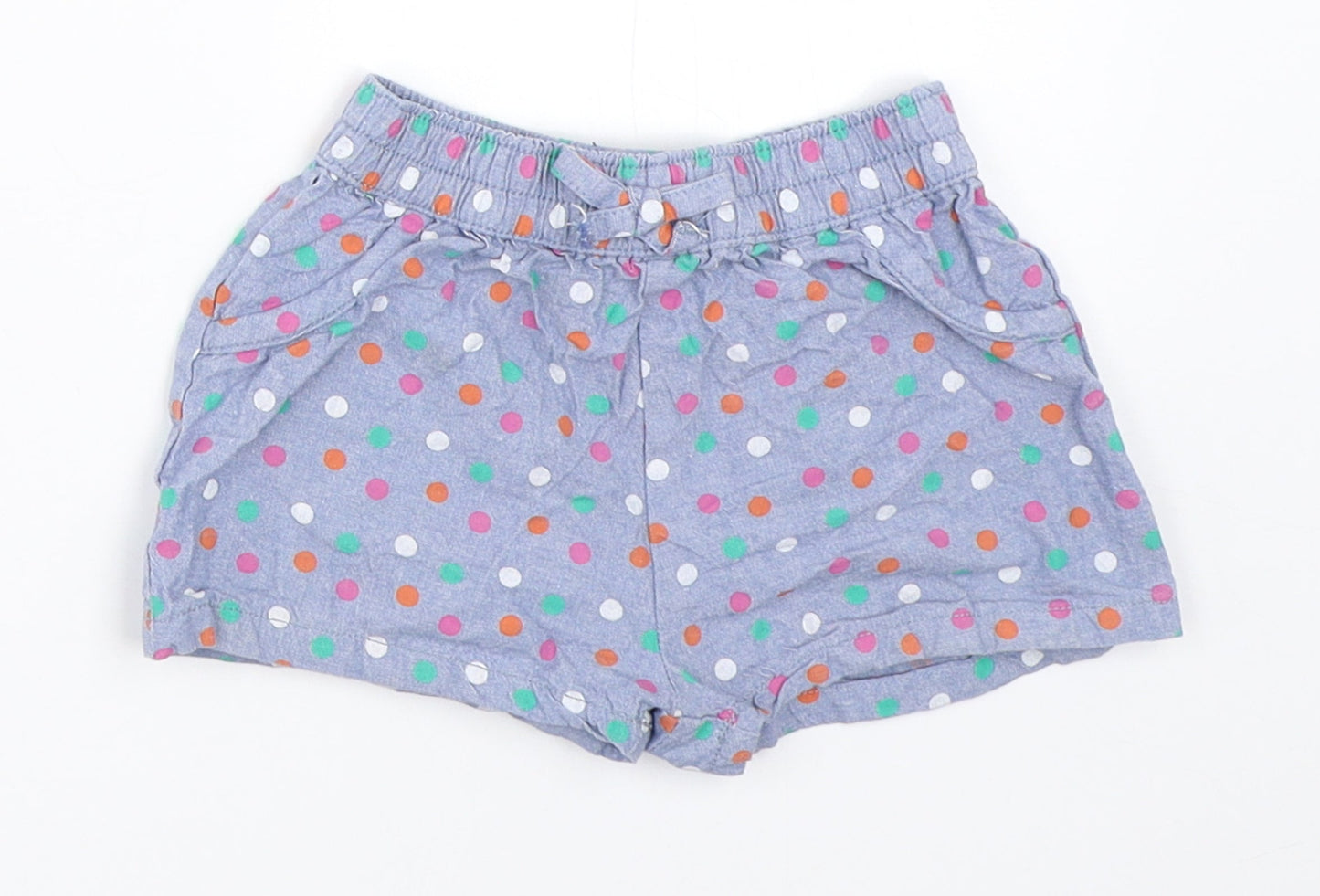 Jainco Girls Blue Polka Dot  Cropped Trousers Size 6-9 Months