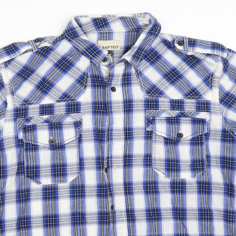 Crafted Mens Blue    Button-Up Size M
