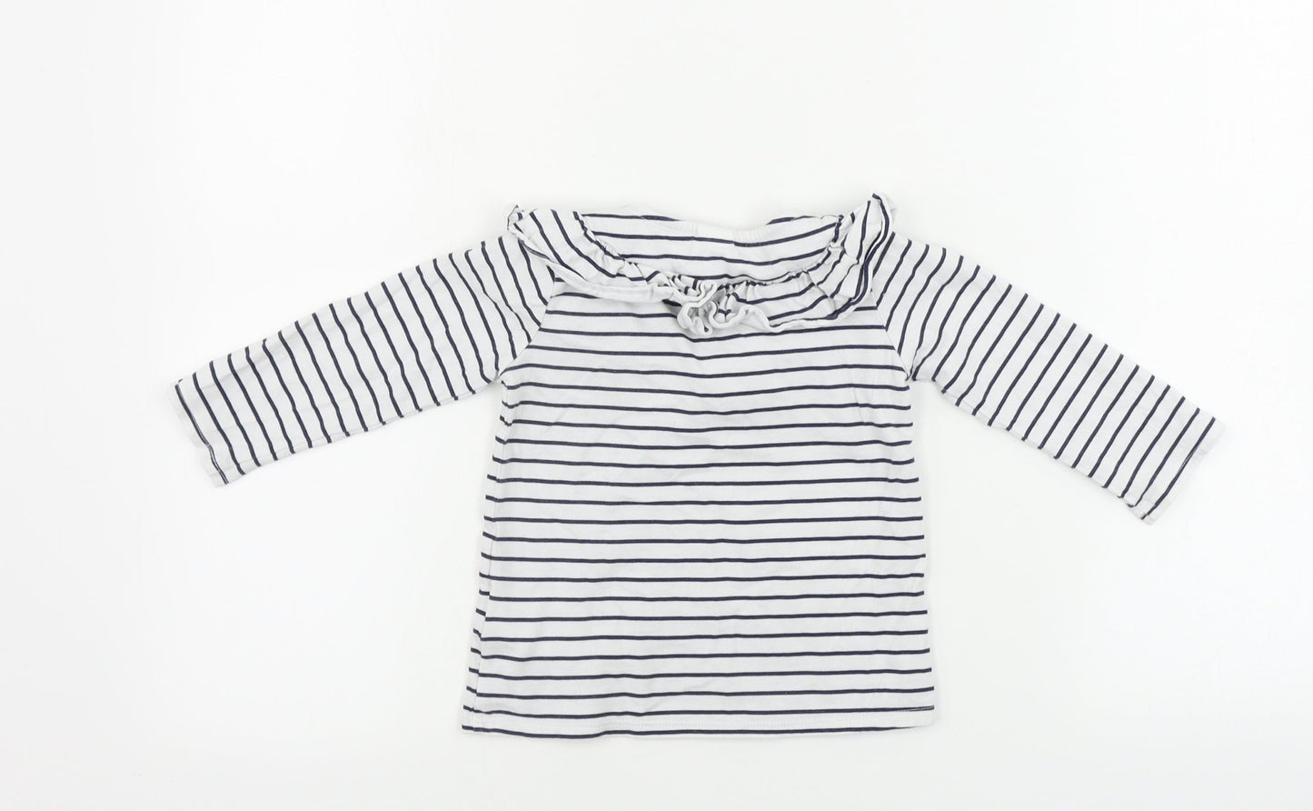 H&M  Boys White Striped  Basic T-Shirt Size 12-18 Months