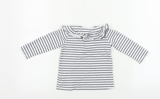 H&M  Boys White Striped  Basic T-Shirt Size 12-18 Months