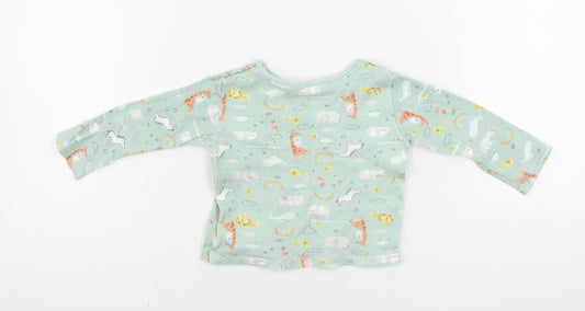Primark  Boys Green Animal Print  Basic T-Shirt Size 9-12 Months
