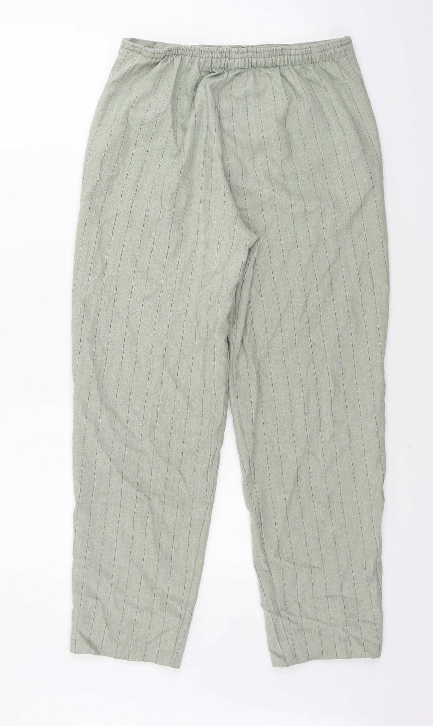 the nicole lewis collection  Womens Green Striped  Trousers  Size 12 L26 in