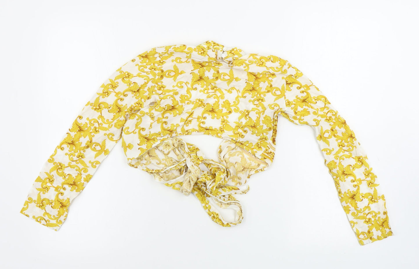 PRETTYLITTLETHING Womens White Floral  Cardigan Jumper Size 8