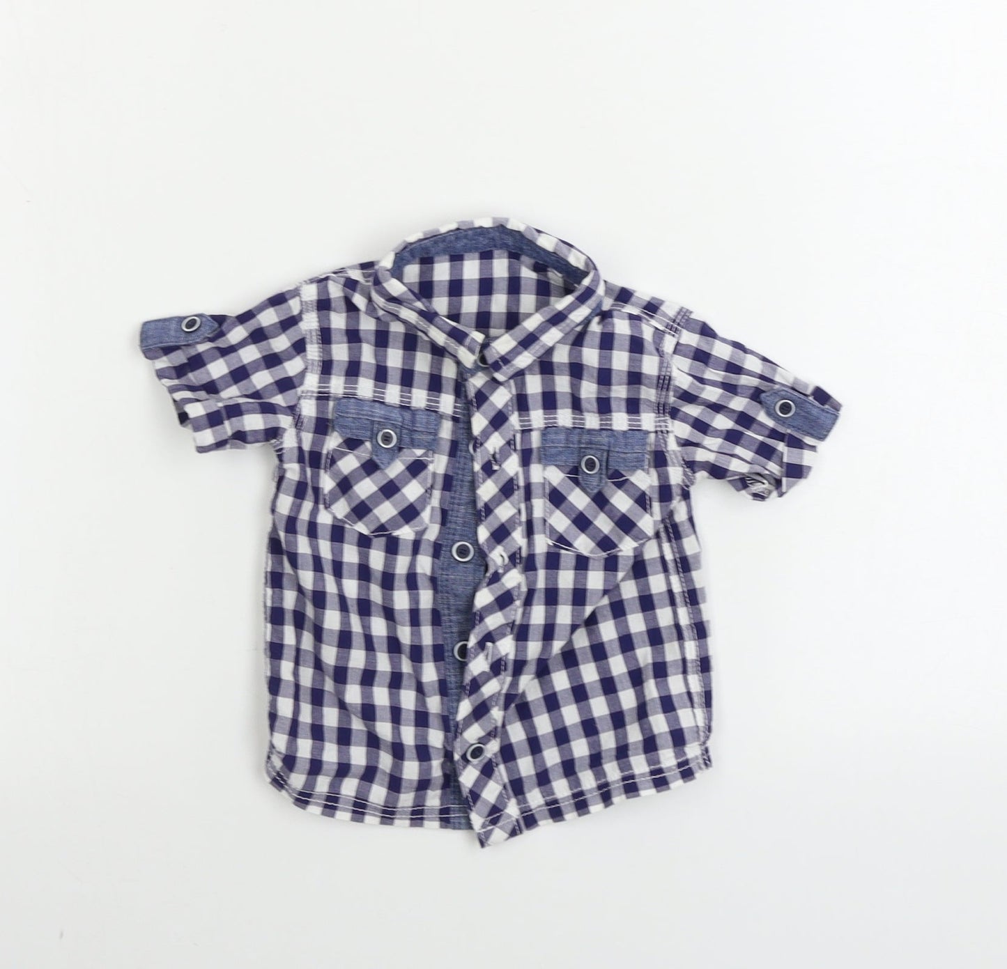 George Boys White Check  Basic Button-Up Size 6-9 Months