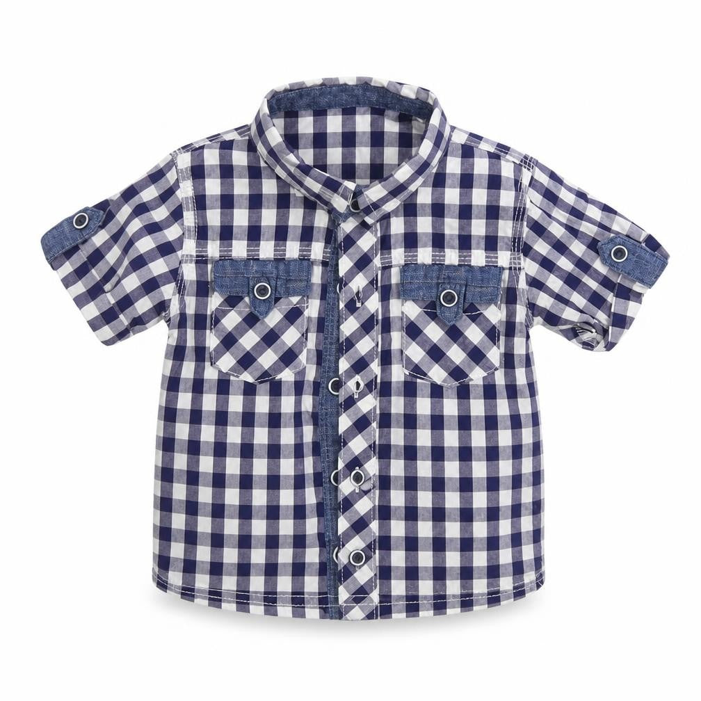 George Boys White Check  Basic Button-Up Size 6-9 Months