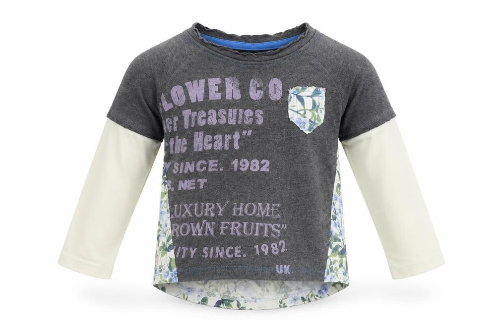 Front view of Next girls’ grey basic t-shirt, size 12-18, months