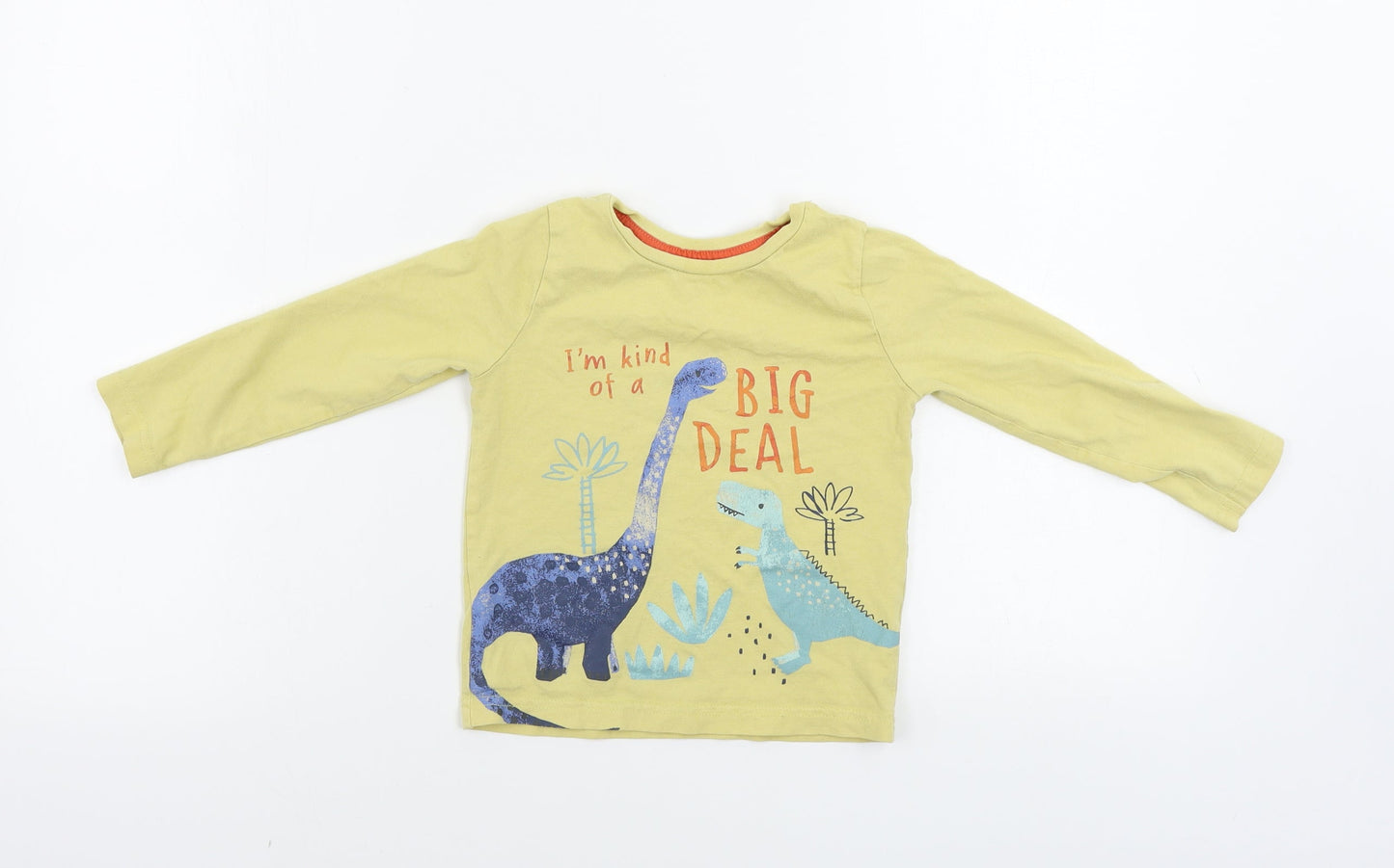 Nutmeg  Girls Yellow   Basic T-Shirt Size 2-3 Years