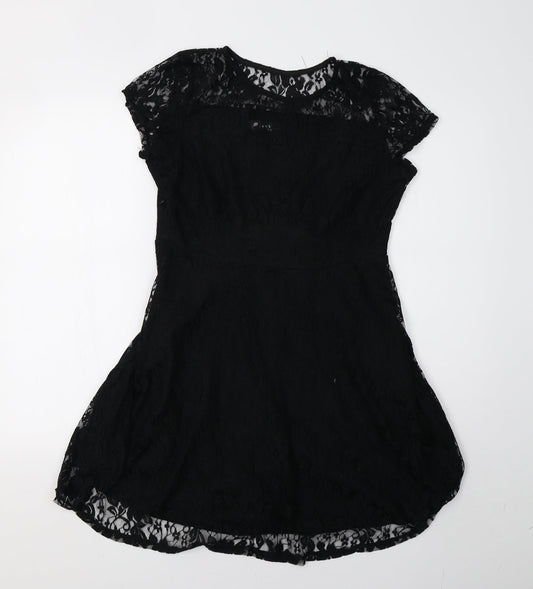 measoul Womens Black  Lace A-Line  Size 10