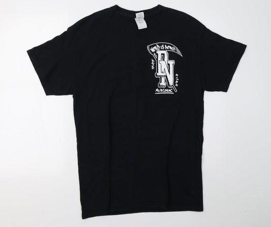 Gildan Mens Black    T-Shirt Size M