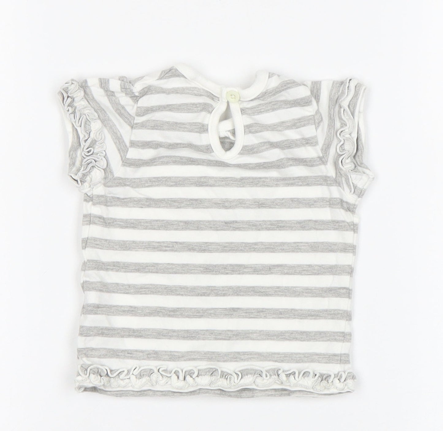 F&F Baby Grey Striped  Basic T-Shirt Size 0-3 Months