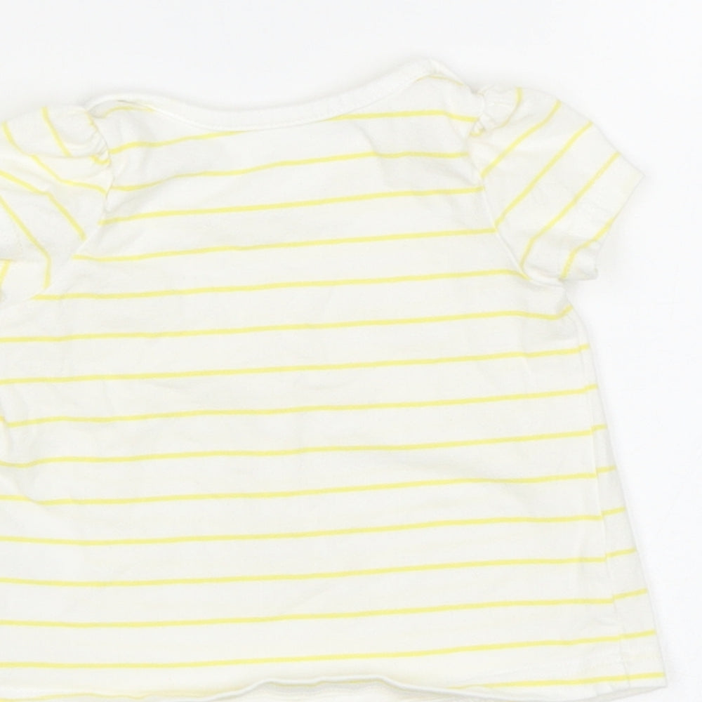 Mothercare Baby White Striped  Basic T-Shirt Size 0-3 Months