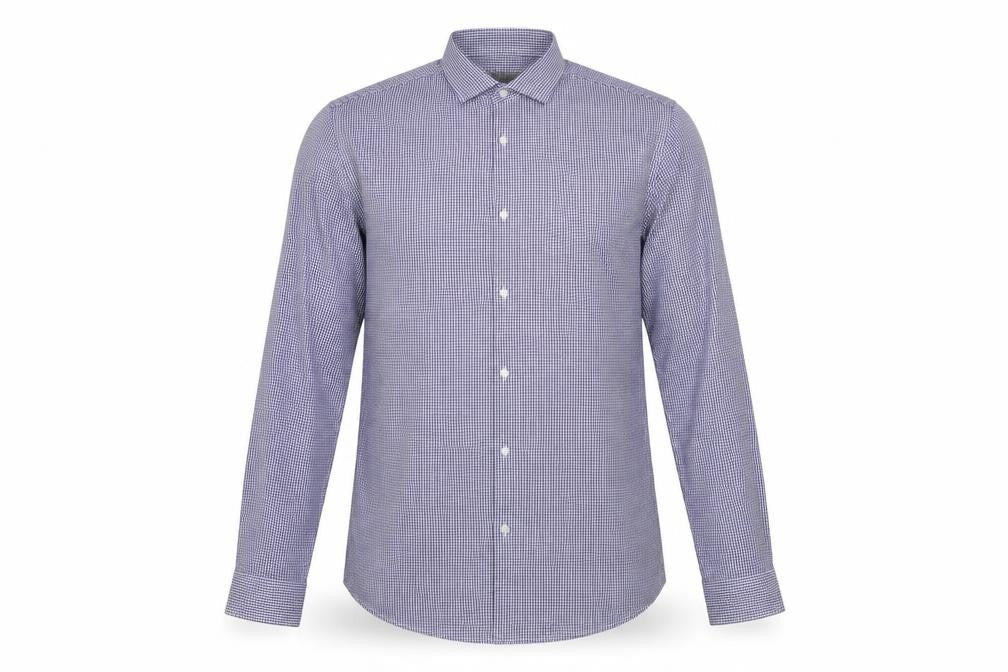 Primark Mens Blue Check   Button-Up Size 15.5
