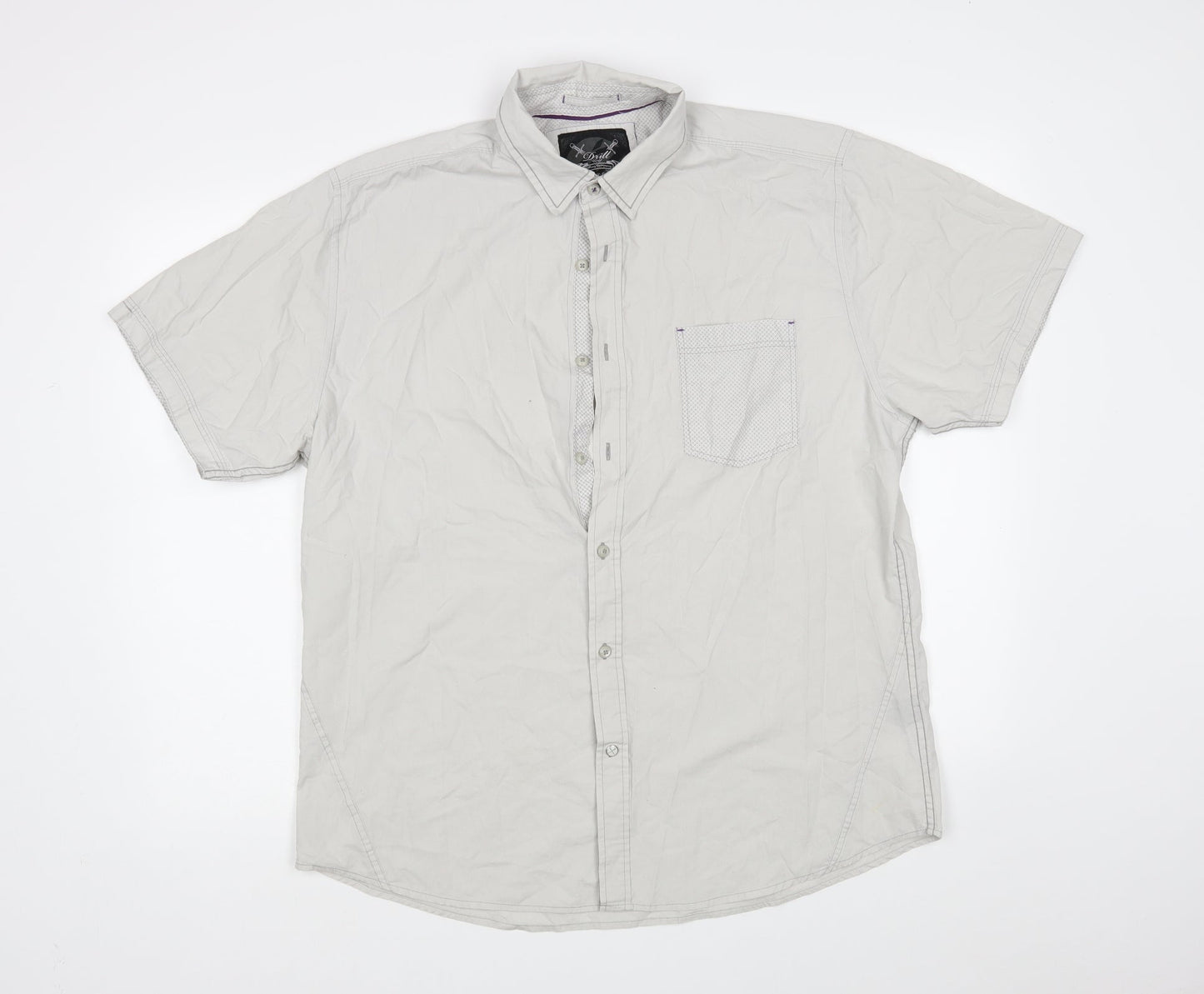 Drill Clothing Mens Grey    Button-Up Size XL